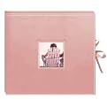 Sewn Leatherette D-Ring Scrapbook - Pink