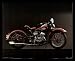Red 1940 Harley Davidson Motorcycle Framed Art Poster Print - 20" X 16"