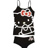 Hello Kitty Face Black/White Cami/Panty Set for women