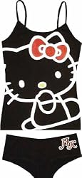 Hello Kitty Face Black/White Cami/Panty Set for women