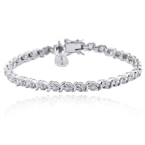 Platinum Plated Sterling Silver Genuine Diamond Accent Flip Flop Charm... by 
