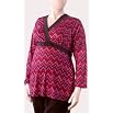 Motherhood Maternity: Plus Size Long Sleeve V-neck Faux Wrap Maternity Blouse