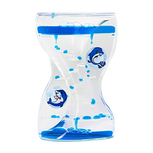 Colorful Liquid Motion Bubbler Desk Sensory Toy Timer Zig Zag Floating Rotating Circles for Play, Fidgeting, Captivating Distraction by Super Z Outlet (Dolphins)