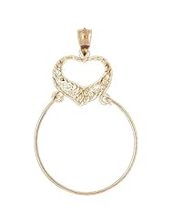 Dazzlers Solid 14k Gold Heart Holder Charm Pendant Available in three colors from jewelsberry (weights: 1.7 grams only)