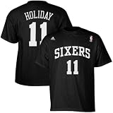 NBA adidas Jrue Holiday Philadelphia 76ers #11 Net Number T-shirt - Black