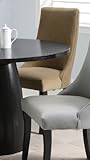 Dining Chair in Pale Microfiber and Black Wood Legs (Set of 2)