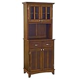 Home Styles 5001-0072-72 - Cherry Wood Buffet w/ Wood Top & Storage Hutch