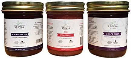 Stevia Kitchen Sugar Free Jam, 8 oz Jar (Variety Pack - 3 Count)