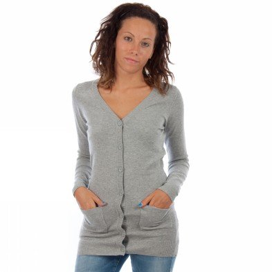 Only taffy long knit 15044852-ligr damen strickjacken hellgrau