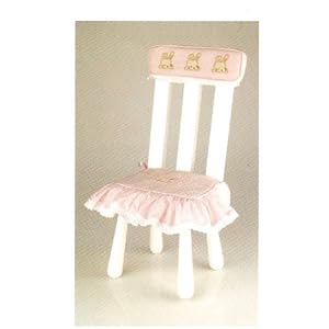 White Chair 24 Wooden With Pink Pad Duck House ~Retired by