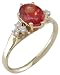 14KT Sunstone & Diamond Ring - 9.5
