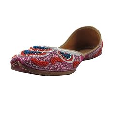 Handcrafted Beaded & Sequin Khussa Belly Dance Casual Slip-On Footwear Available in Various Sizes