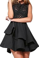 Polyester/Spandex Sleeveless Checkered Print Spring Summer Winter Lace Asymmetric Skater Dress/Club Dress/Party Dress 