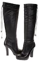 BCBG BCBGirls Belinda Womens Leather Boots Shoes Heels Black