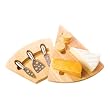 Triangle Rubber Wood Cheese Board Includes 3 Knives (12"L x 10"W x 1.3"D)