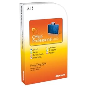 Microsoft Office Professional 2010, 1 User [Product Key Card Only] (PC)