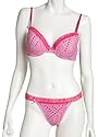 Rampage Women's Cotton Dot Stripes With Contrast Trim Underwire Bra Set