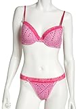 Rampage Women's Cotton Dot Stripes With Contrast Trim Underwire Bra Set