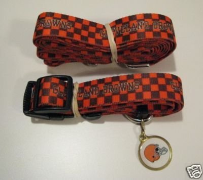 Cleveland Browns Dog Pet Set Leash Collar ID Tag XS