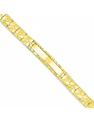 Genuine 14K Yellow Gold 10.0Mm Nugget Id Bracelet 7 Inches 100% Satisfaction Guaranteed.
