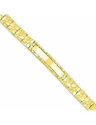 14K Gold 10.0mm Nugget ID Bracelet 8 Inches