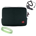 Black Amazon Kindle DX Carrying Sleeve With Extra Pocket + Rapid Kindle DX Car Charger + Live*Laugh*Love Wrist Band!!! (Kindle DX Not Included)