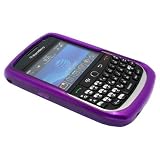 Clear Purple Soft Rubberized Plastic Skin Case Cover for Blackberry Curve 8900 9300