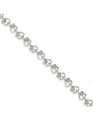 Genuine .925 Sterling Silver Rhodium Plated Diamond Bracelet 9.1 Grams . 100% Satisfaction Guaranteed.