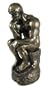 Rodin the Thinker Statue Fine Art Sculpture Male Nude Figure Real Bronze Powder Cast 9-3/4 Inch