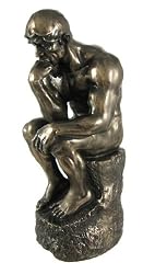 Rodin the Thinker Statue Fine Art Sculpture Male Nude Figure Real Bronze Powder Cast 9-3/4 Inch