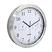 Hippih 10 Inch Silent Non-ticking Wall Clock- Metal Frame Glass Cover with Temperature and Humidity Detection,C