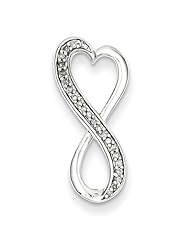 Sterling Silver Diamond Freeform Heart Pendant. Carat Wt- 0.1ct. Metal Wt- 1.1g