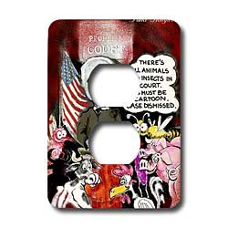 Londons Times Funny Panel Hollywood Cartoons - The People s Cartoon Court With Judge Wapner - Light Switch Covers - 2 plug outlet cover