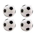 4 Black and White Engraved Soccer Foosballs