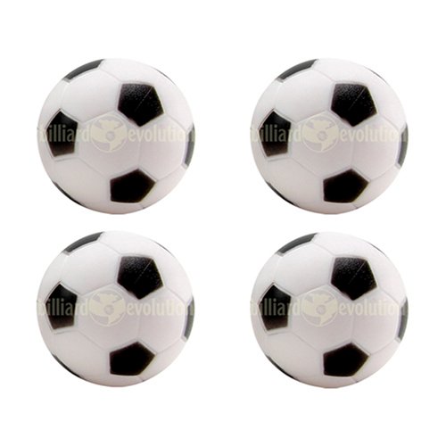 4 Black and White Engraved Soccer Foosballs