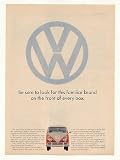 1965 VW Volkswagen Brand Logo Station Wagon Print Ad