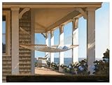 Seaside Hammock Art Poster Print by Daniel Pollera, 25x19