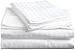HC Collection 4-Piece 1800 Series Platinum Collection Microfiber Striped Queen Bed Sheet Set, White