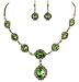 Schmuck : Elegantes Trachtenschmuck Dirndl Collier Set - bestehend aus Collier und Brisur Ohrringen - Olivine Grün