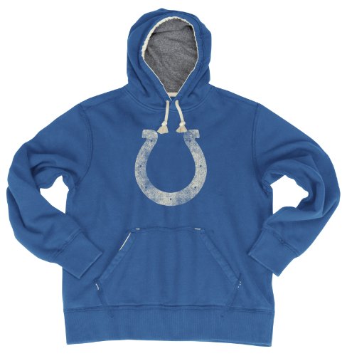 NFL Men's Indianapolis Colts Bigger Better Logo Pull Over Hoodie (Blue Haze, Large)