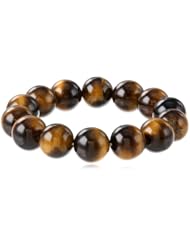 14mm Tiger-Eye Beaded Stretch Bracelet, 7"