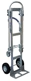 Vestil ALUM-CONV Aluminum Convertible Hand Truck with Loop Handle, Pneumatic Wheels, 500 lbs Load Capacity, 61-1/2" Height, 20-1/2" Width X 19" Depth