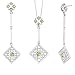 Dazzling and Lustrous 3.50 carats Round Shape Peridot Pendant Earrings Set in Sterling Silver
