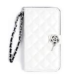 Premium Quilted Clutch Diary iPhone4/4S Case - WHITE