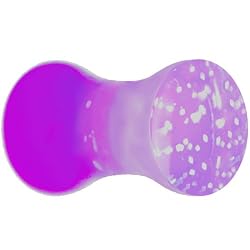 6 Gauge Purple Neon Glitter Saddle Plug
