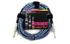 Boston Braided Blue Guitar Lead: 20ft / 6m (Straight Jack to Jack) Professional Lead / Cable