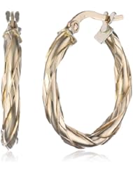 14k Italian Yellow Gold 11mm Braided Hoop Earrings
