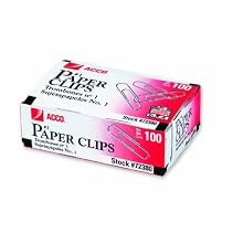 ACCO Economy #1 Paper Clips, Smooth, Size #1, 100 Clips Per Box, 10 Boxes (A7072380)