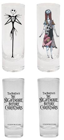 Childrens Toyshop  Toys : Neca Nightmare Before Christmas "Full body Jack and Sally" Glass Toothpick Holders