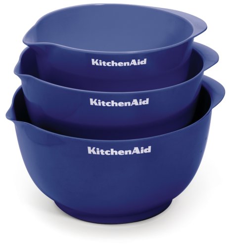 KitchenAid KG175BU Professional Series Set of 3 Mixing Bowls, Blue